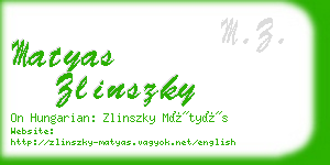 matyas zlinszky business card